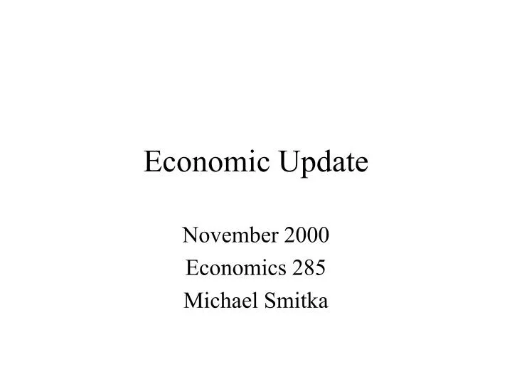 economic update