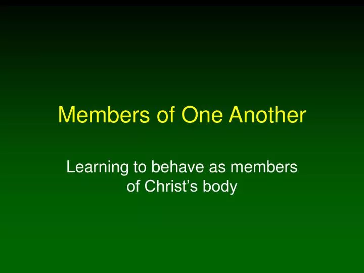 members of one another