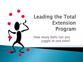 Leading the Total Extension Program