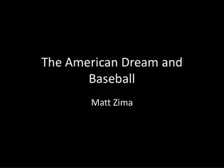 the american dream and baseball