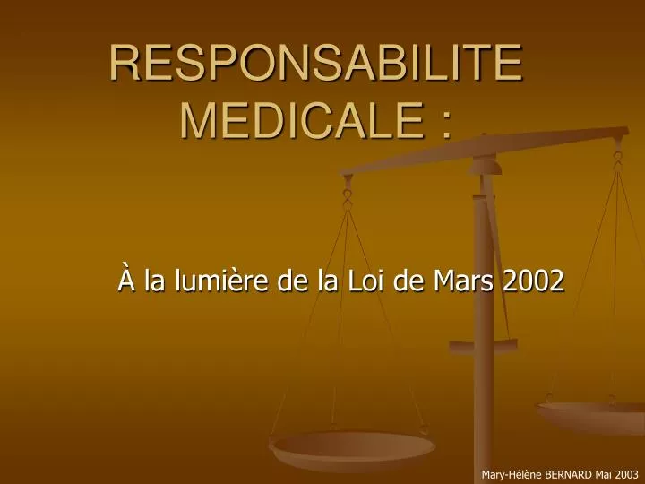 responsabilite medicale