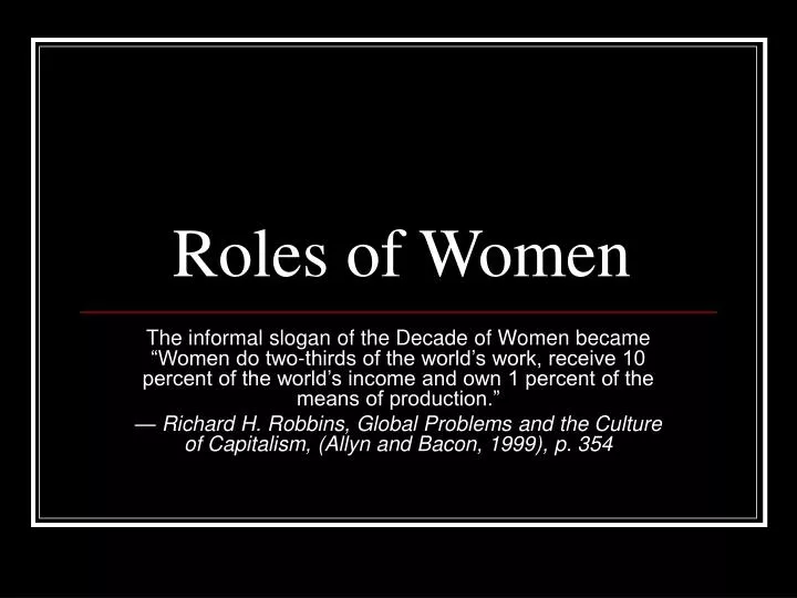 roles of women