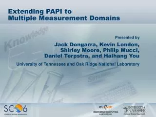 Extending PAPI to Multiple Measurement Domains