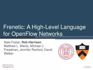 Frenetic: A High-Level Language for OpenFlow Networks