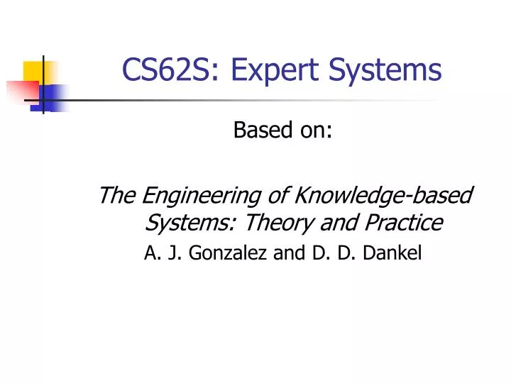 cs62s expert systems