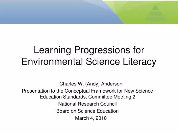 learning progressions for environmental science literacy