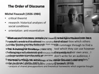 The Order of Discourse