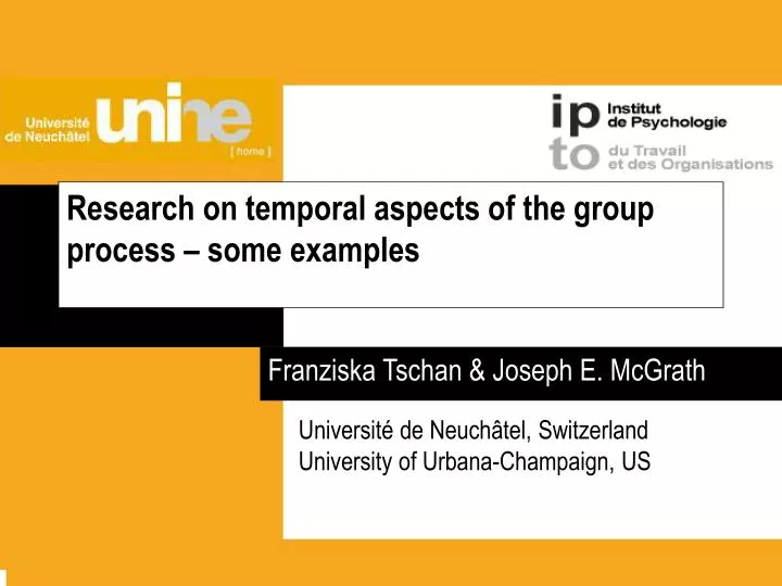 research on temporal aspects of the group process some examples