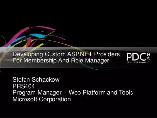 Developing Custom ASP.NET Providers For Membership And Role Manager