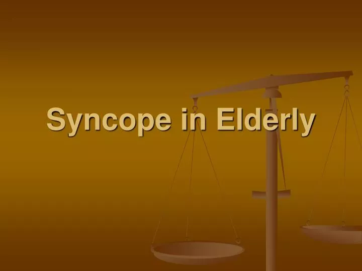 syncope in elderly