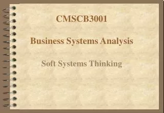 CMSCB3001 Business Systems Analysis
