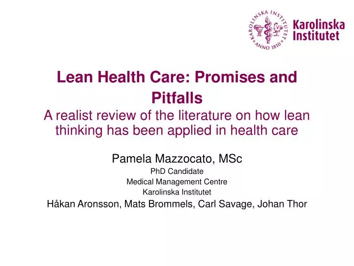 lean health care promises and pitfalls