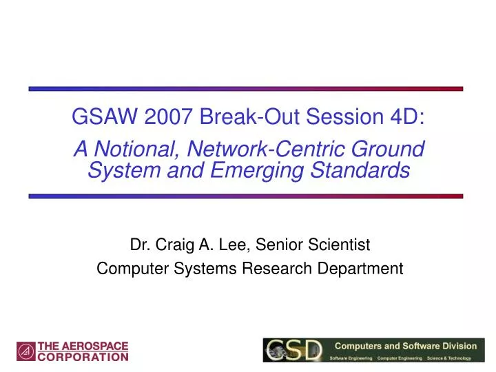 dr craig a lee senior scientist computer systems research department