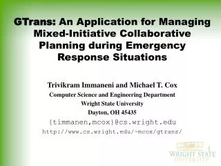 GTrans: An Application for Managing Mixed-Initiative Collaborative Planning during Emergency Response Situations