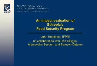 An impact evaluation of Ethiopia’s Food Security Program
