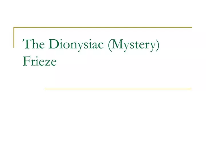 the dionysiac mystery frieze