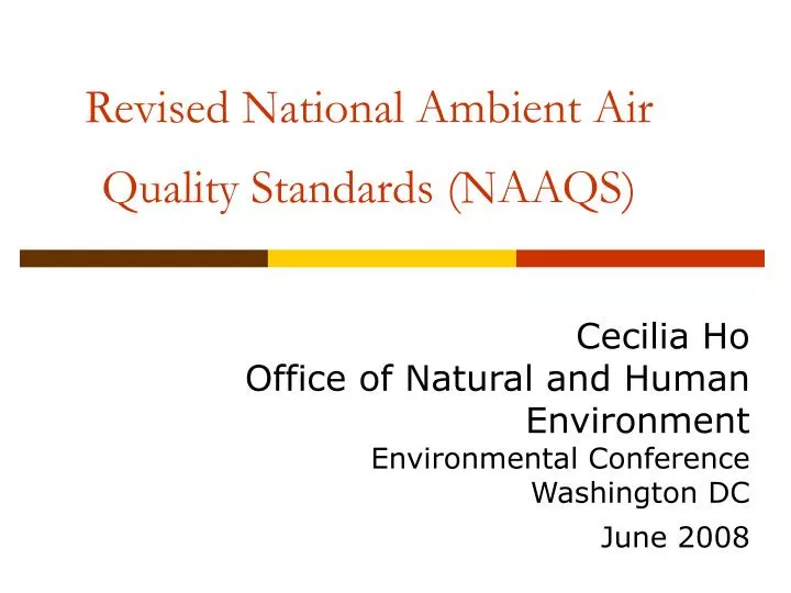 revised national ambient air quality standards naaqs