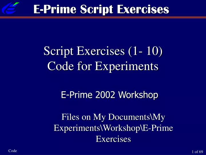 e prime script exercises