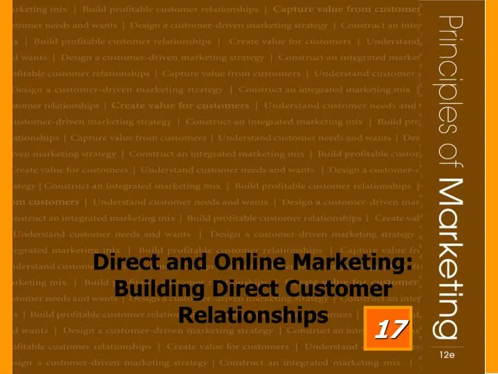 direct and online marketing building direct customer relationships