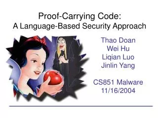 Proof-Carrying Code: A Language-Based Security Approach