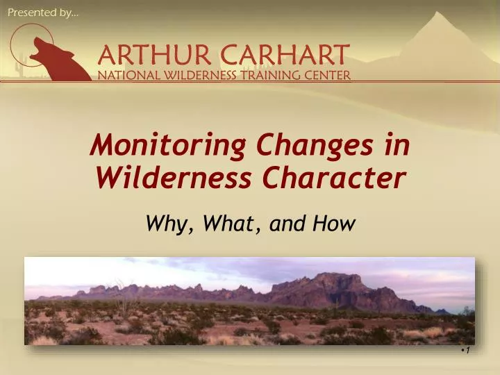 monitoring changes in wilderness character