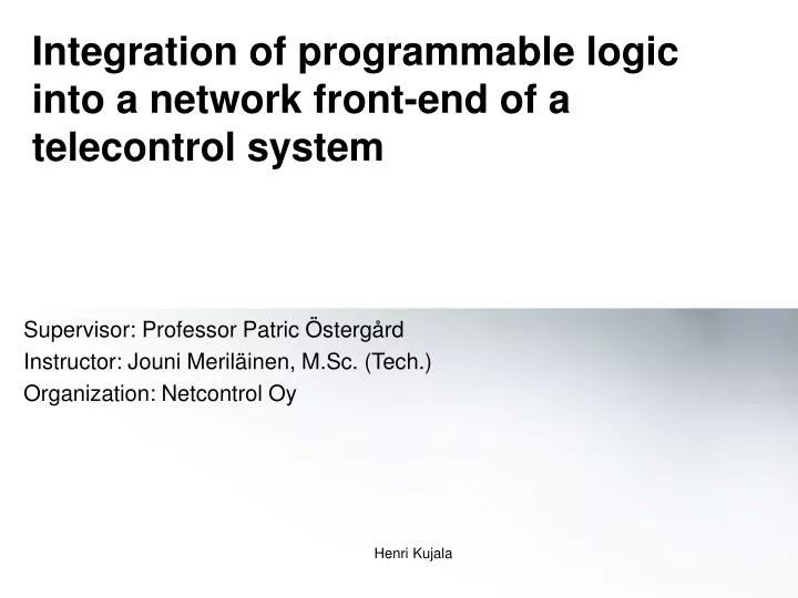 integration of programmable logic into a network front end of a telecontrol system