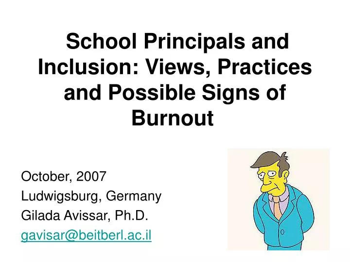school principals and inclusion views practices and possible signs of burnout