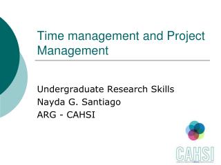 Time management and Project Management