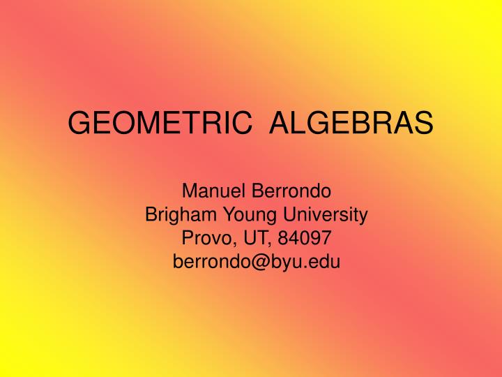 geometric algebras