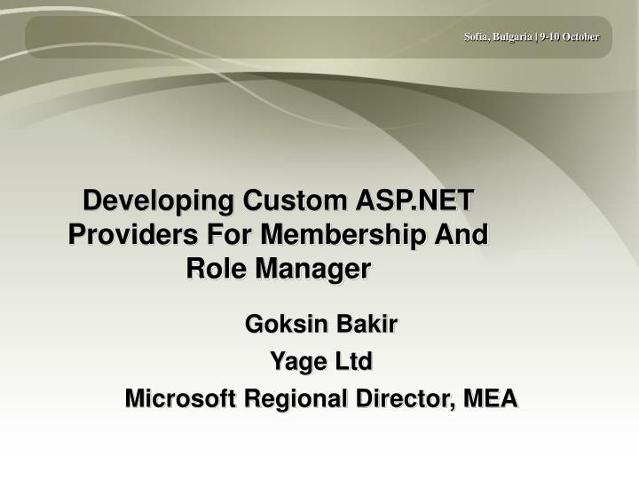 developing custom asp net providers for membership and role manager