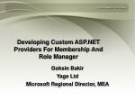 Developing Custom ASP.NET Providers For Membership And Role Manager - slide 1