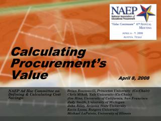 Calculating Procurement’s Value