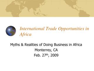 International Trade Opportunities in Africa