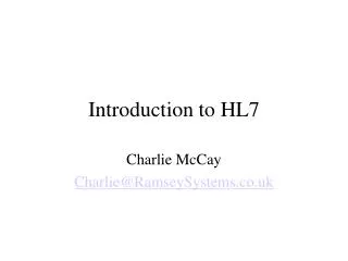Introduction to HL7