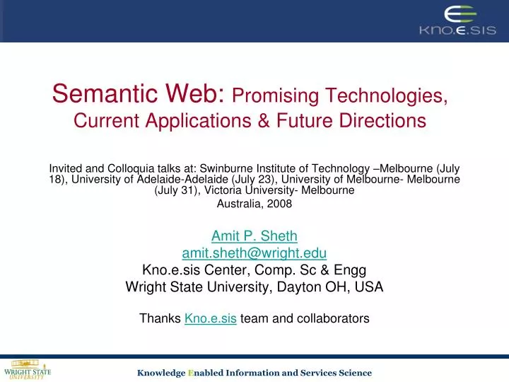 semantic web promising technologies current applications future directions