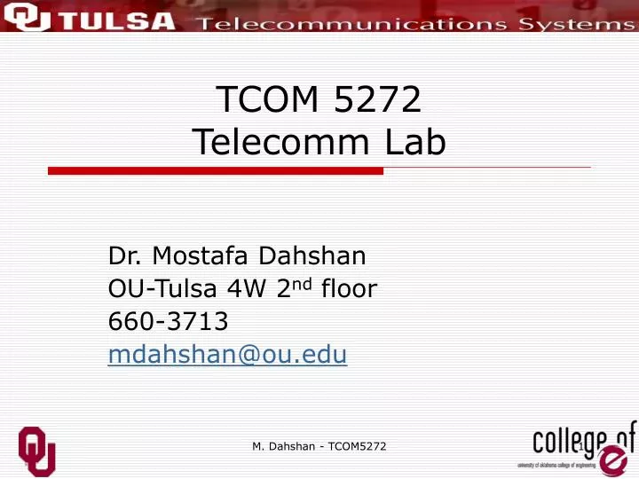 tcom 5272 telecomm lab