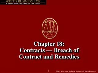 Chapter 18: Contracts — Breach of Contract and Remedies