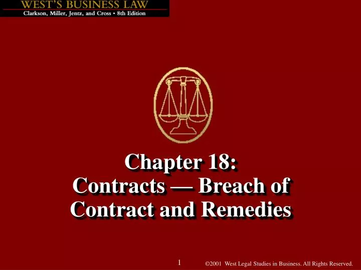 chapter 18 contracts breach of contract and remedies