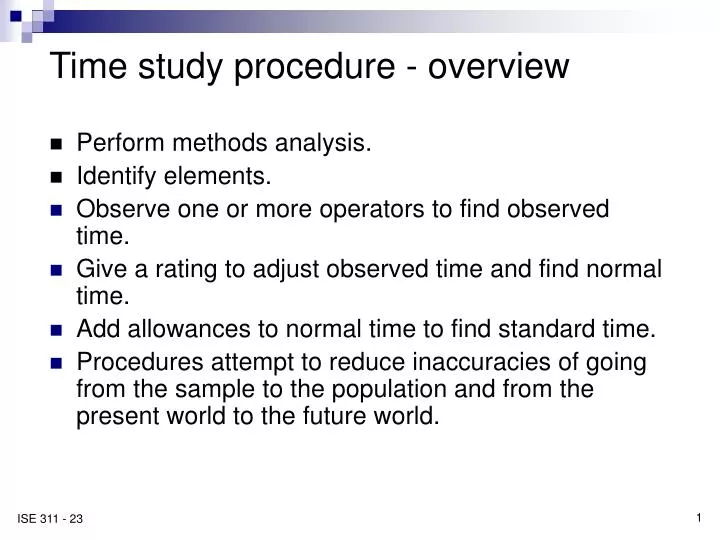 time study procedure overview