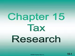 TAX RESEARCH (1 of 2)