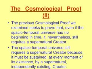 The Cosmological Proof (II)