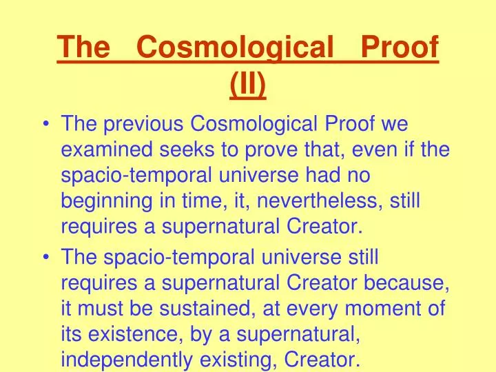 the cosmological proof ii