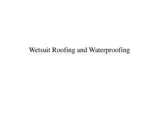 Wetsuit Roofing and Waterproofing