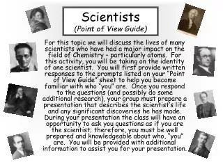Scientists (Point of View Guide)