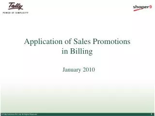 Application of Sales Promotions in Billing
