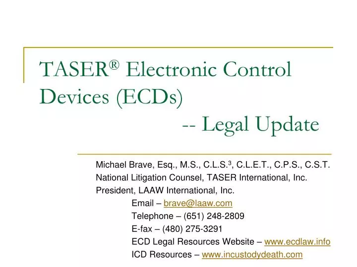 taser electronic control devices ecds legal update