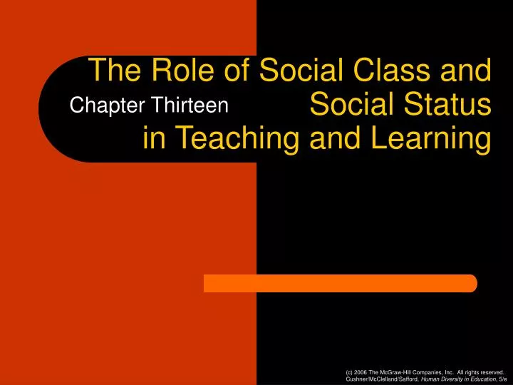 the role of social class and social status in teaching and learning