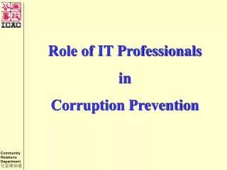 Role of IT Professionals in Corruption Prevention