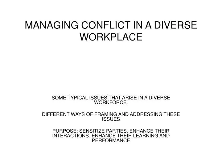 managing conflict in a diverse workplace
