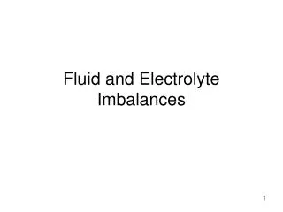 Fluid and Electrolyte Imbalances